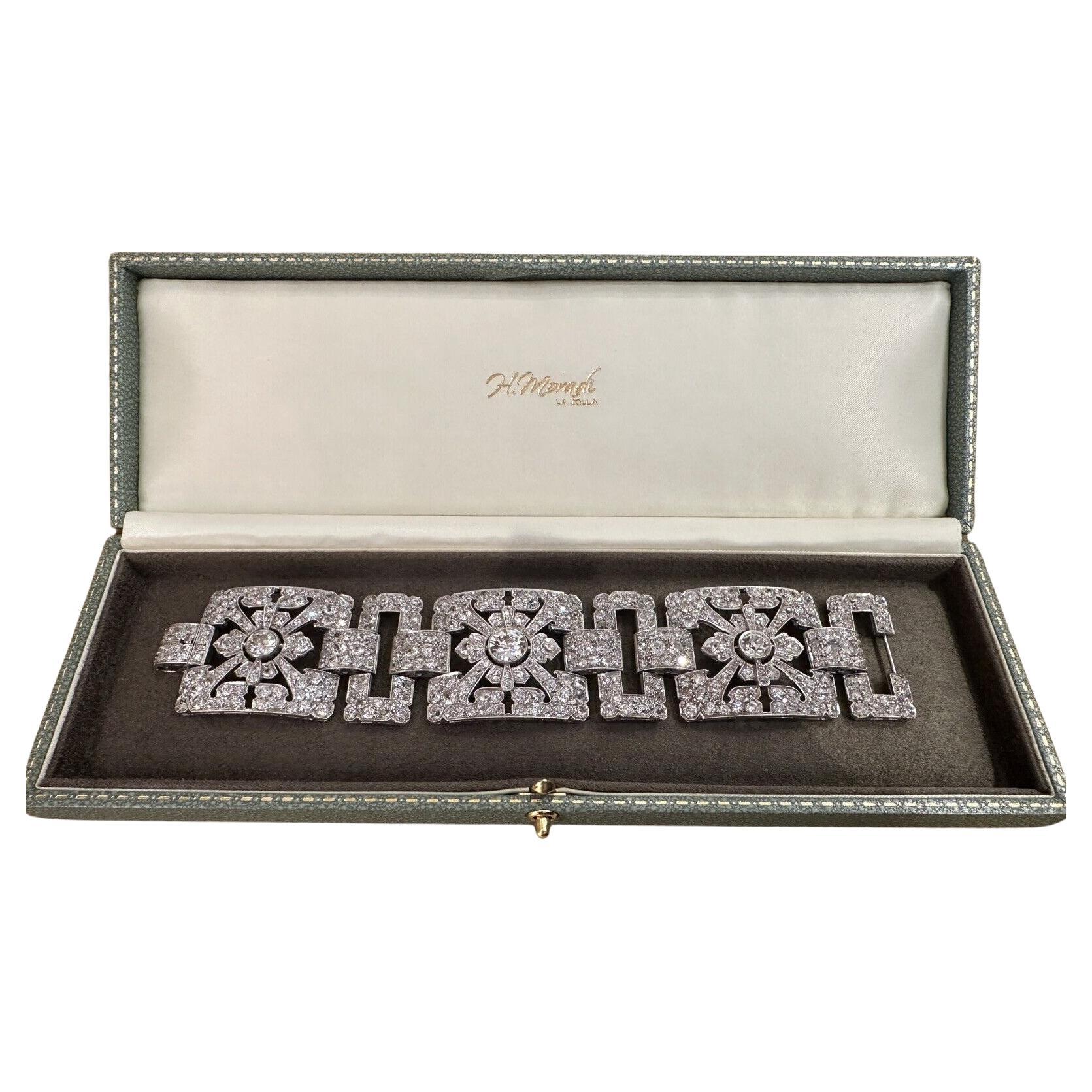 Bracelet vintage en platine et or blanc 35 carats en vente