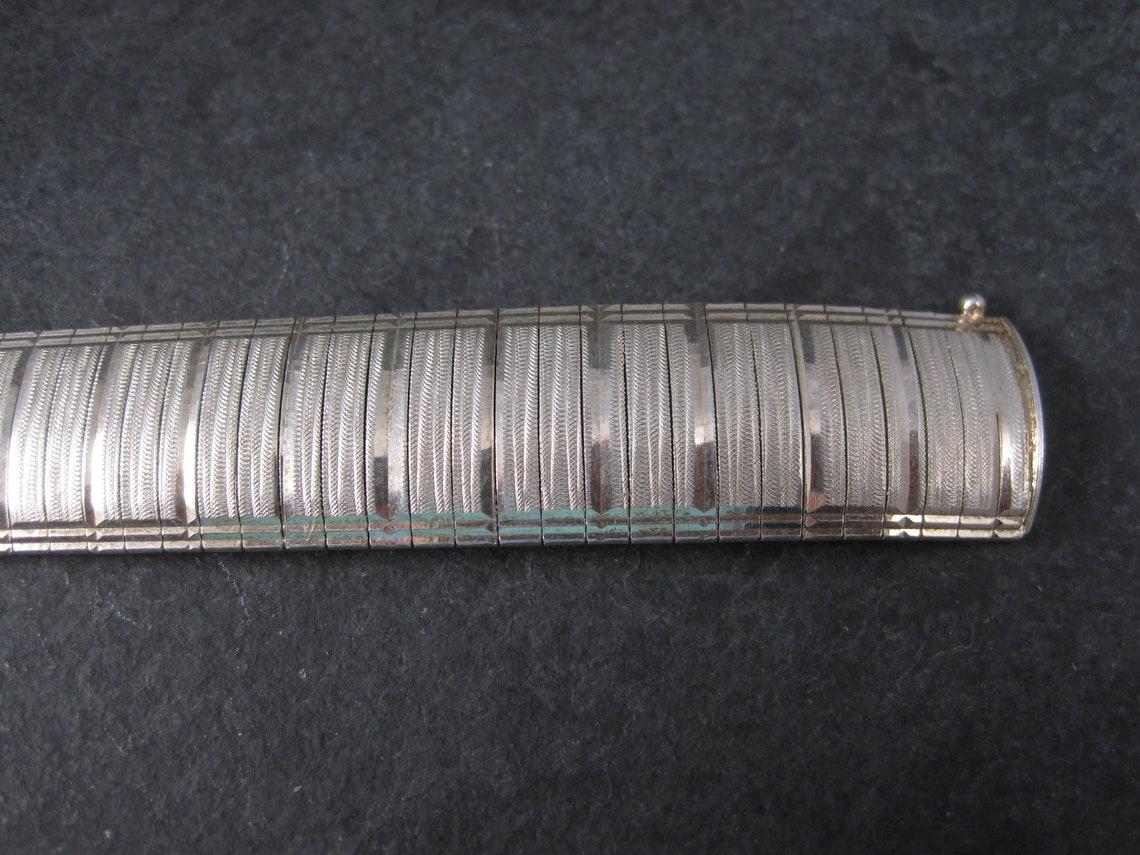 Bracciale a serpente largo in argento vintage da 18 mm, 7,5 pollici in vendita 3