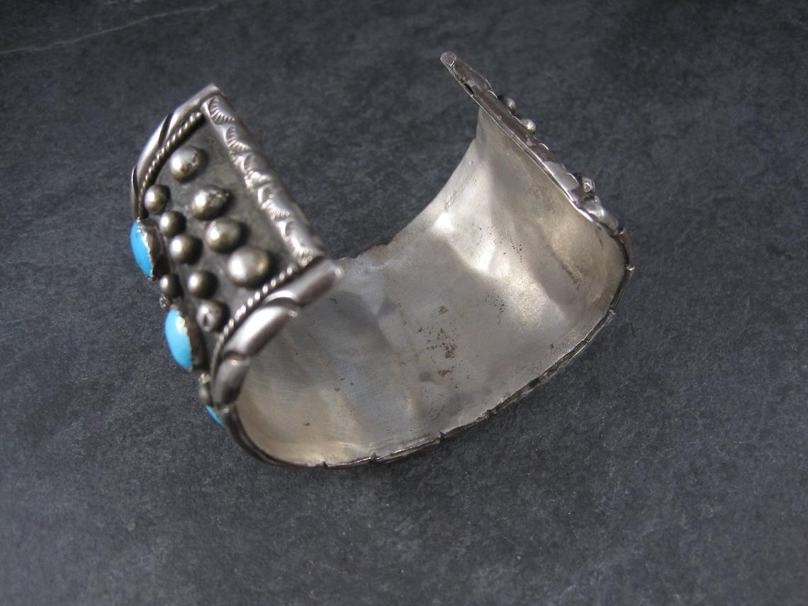 Breites Vintage-Türkis-Manschettenarmband im Zustand „Hervorragend“ in Webster, SD