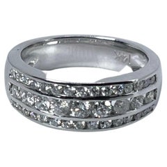 Used Wide Wedding Band 14kt White Gold 0.75ct Channel Set Diamond Ring