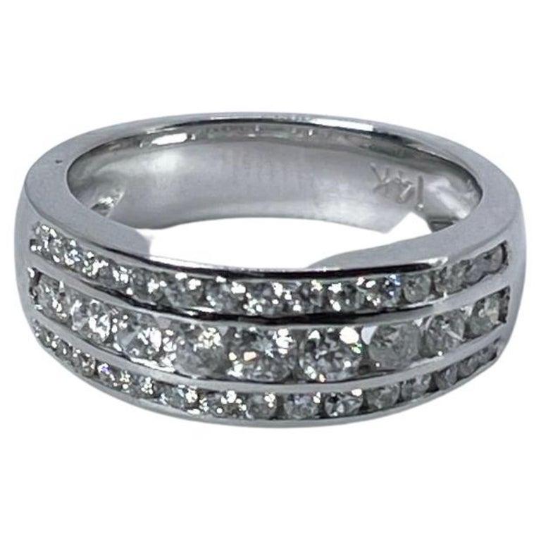 Wide Wedding Band 14kt White Gold 0.75ct Channel Set Diamond Ring For — free download