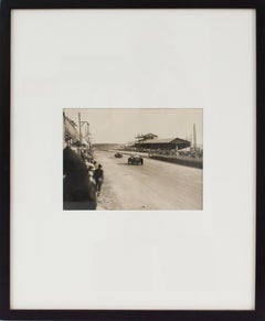1920s Car Race in France - Silver Gelatin Black and White Photography Framed