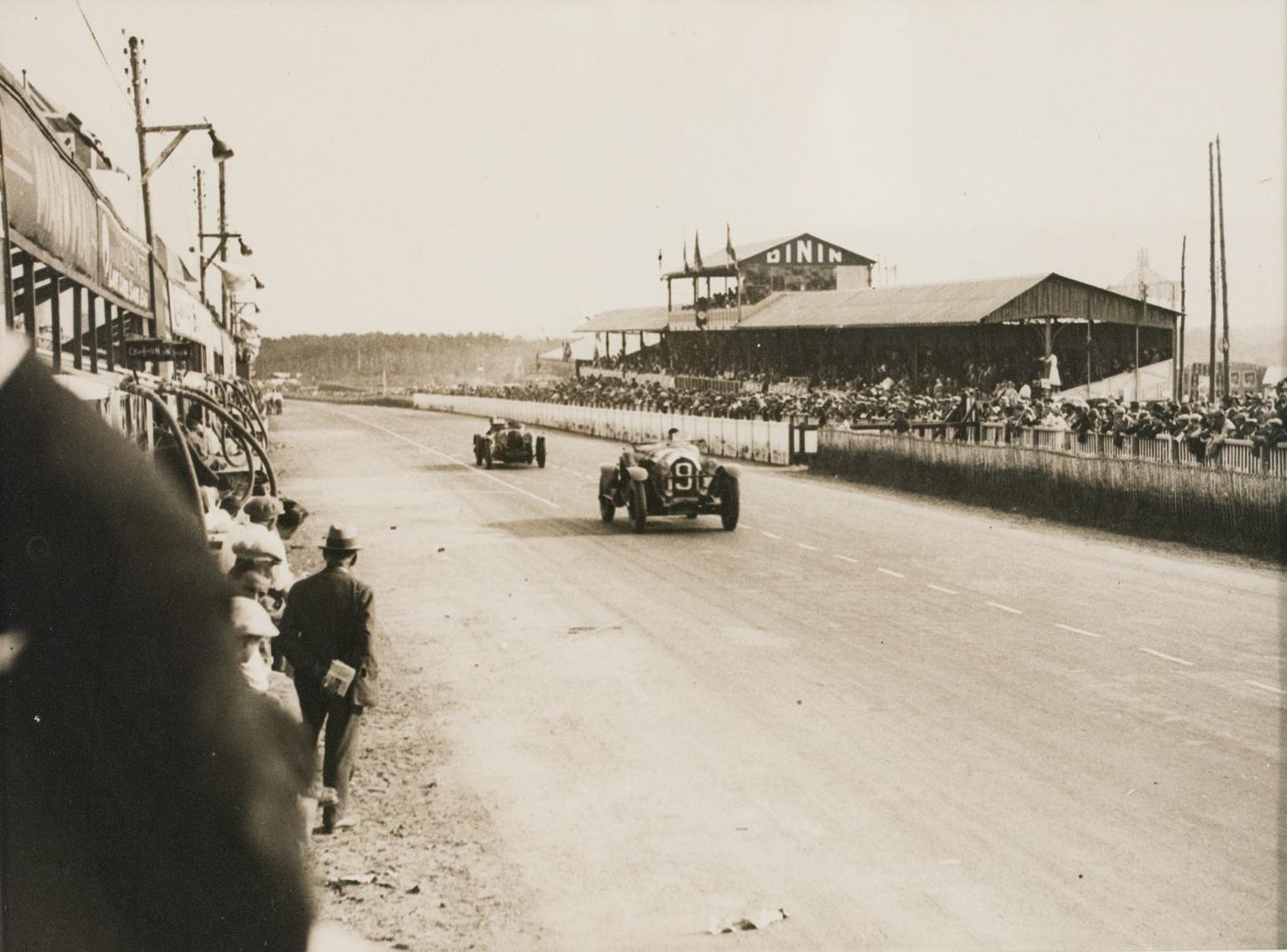 Wide World Photos Figurative Photograph - 1920s Car Race in France - Silver Gelatin Black and White Photography Framed