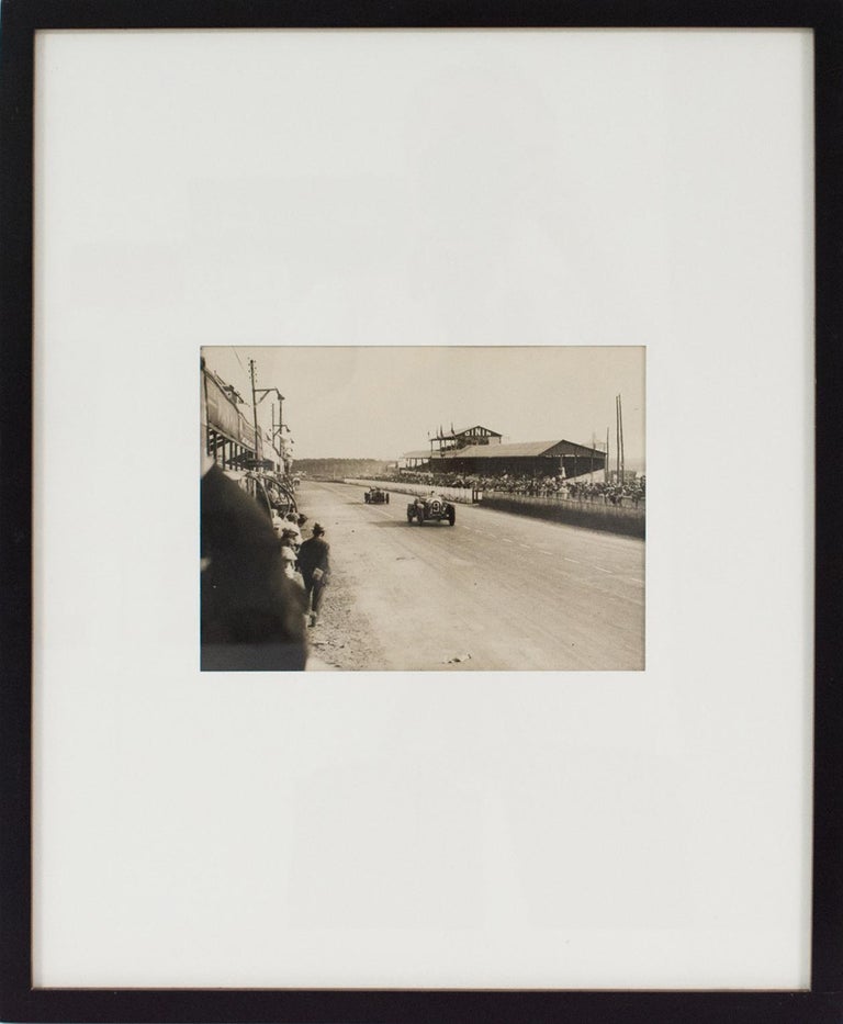 1920s Car Race in France - Silver Gelatin Black & White Photograph Framed - Beige Figurative Photograph by Wide World Photos
