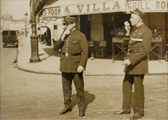 Vintage Policemen in Paris, 1930, Silver Gelatin Black and White Photography