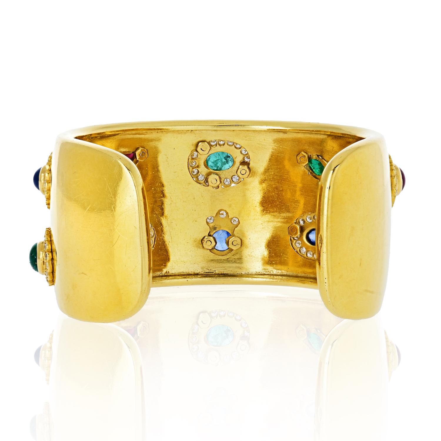 gold gemstone cuffs