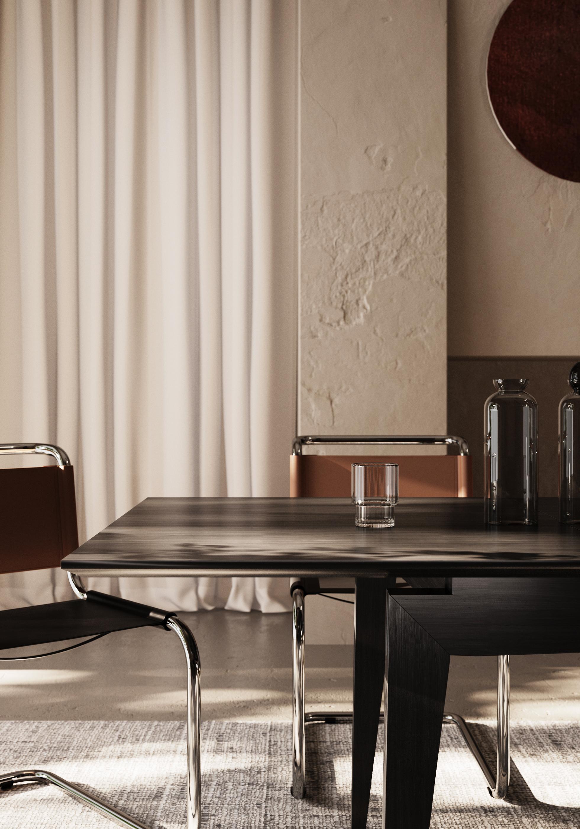 Modern WIDEN Contemporary Extendable Oak Dining Table with Sculptural Minimalist Base For Sale