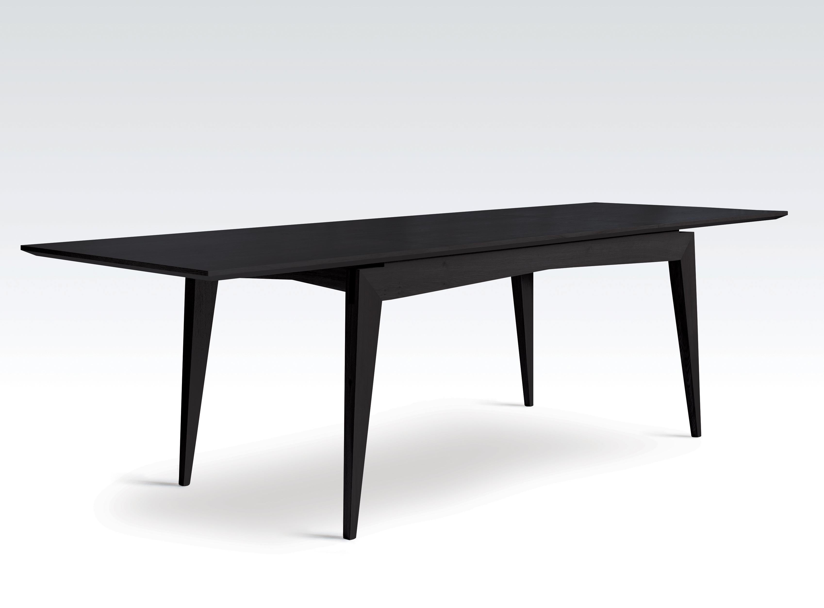 Polish WIDEN Contemporary Extendable Oak Dining Table with Sculptural Minimalist Base For Sale