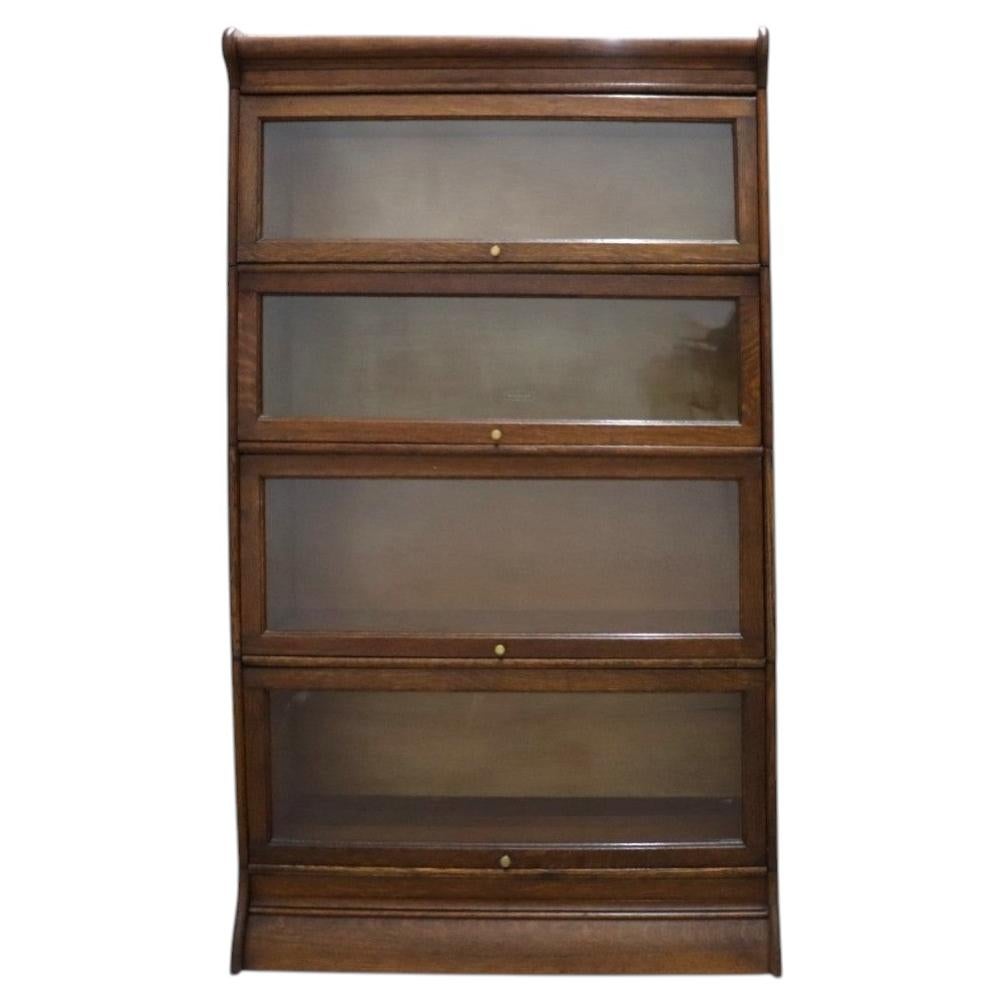Widman Arts & Crafts Oak 4-Stack Barrister Bookcase Signed C1920 For Sale