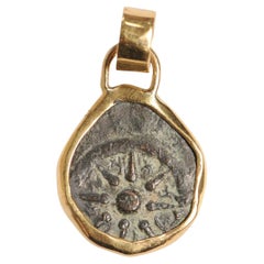 Antique Widow Mite Coin Pendant in 18 Kt gold