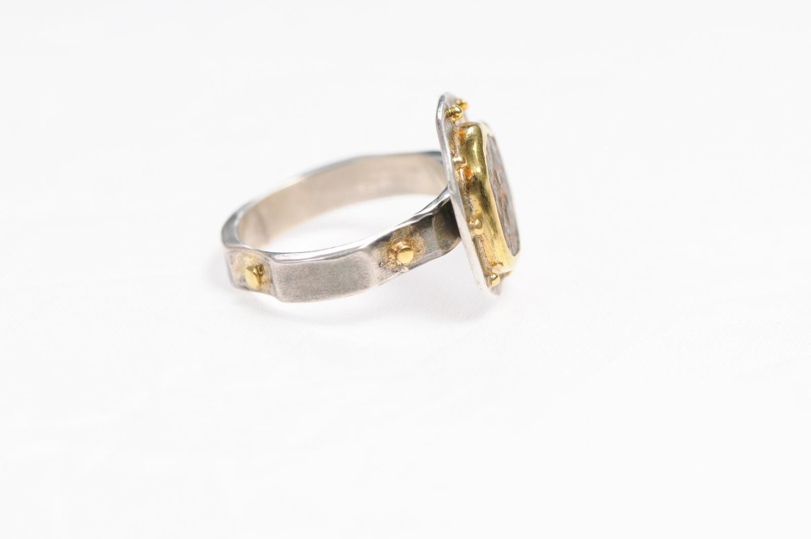 For Sale:  Widow's Mite Ring, 22kt Gold & Sterling 4