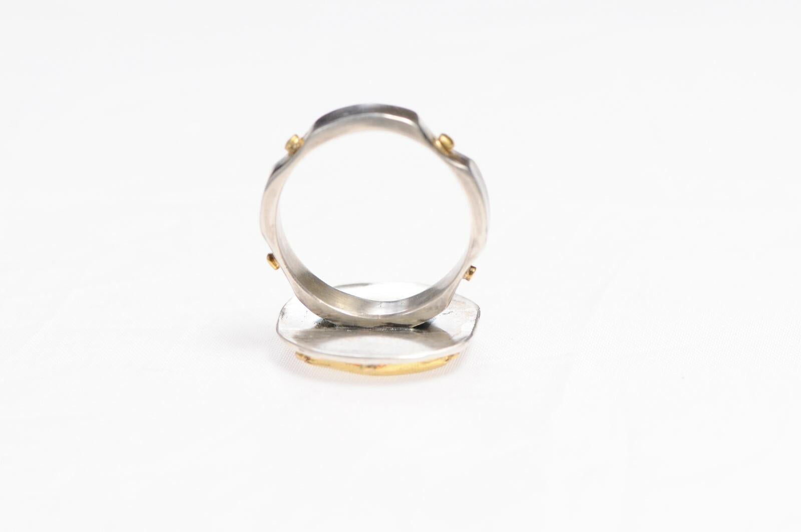 En vente :  Bague de la veuve Mite, or 22kt et sterling 5