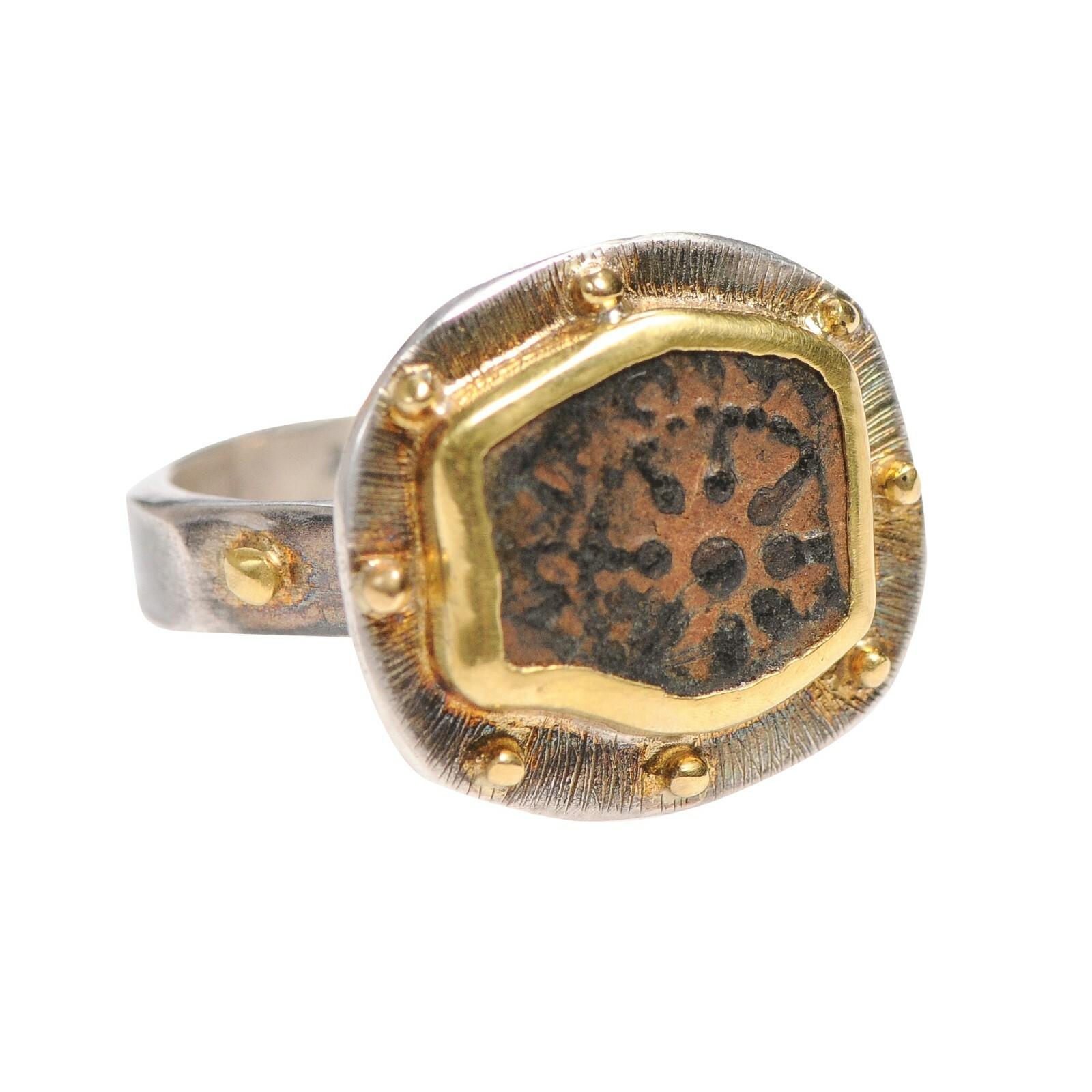 For Sale:  Widow's Mite Ring, 22kt Gold & Sterling