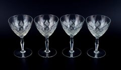 Wien Antik, Lyngby Glas, Denmark, Vintage Set of Four Clear Red Wine Glasses