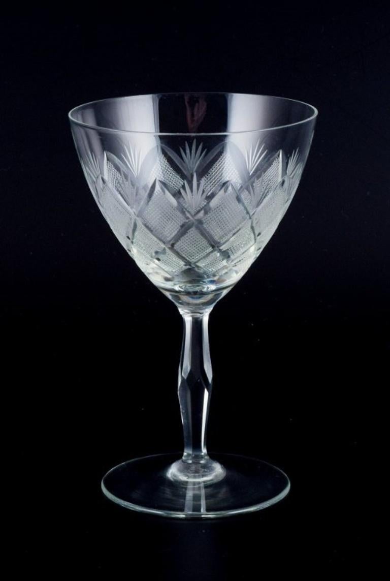 Wien Antik, Lyngby Glas, Dinamarca, juego vintage de cuatro copas transparentes de vino tinto. en Excelente estado para la venta en Copenhagen, DK
