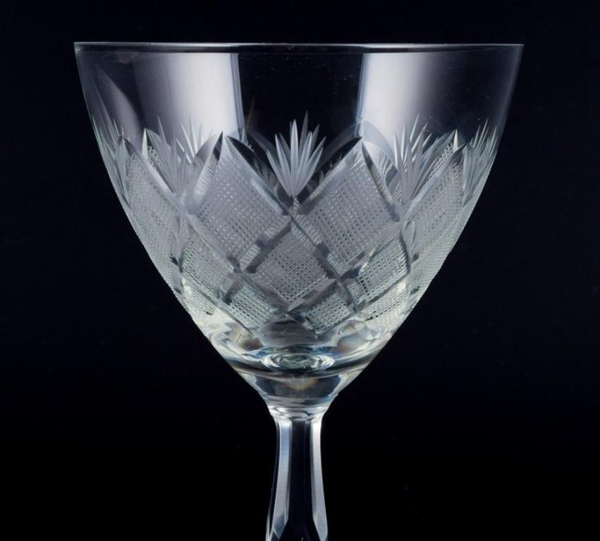 Wien Antik, Lyngby Glas, Dinamarca, juego vintage de cuatro copas transparentes de vino tinto. mediados del siglo XX en venta