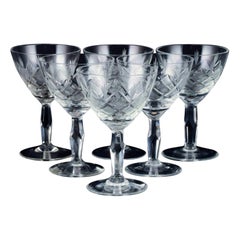 Wien Antik, Lyngby Glas, Danimarca, set vintage di sei bicchieri da sherry trasparenti.