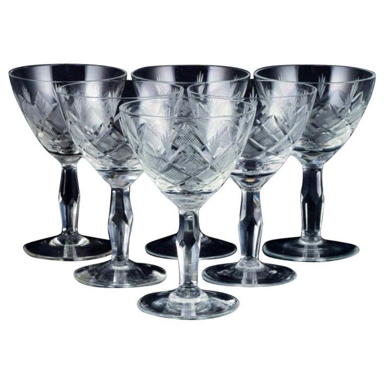 Wien Antik, Lyngby Glas, Danemark, ensemble vintage de six verres à sherry.