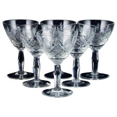 Wien Antik, Lyngby Glas, Danimarca, set vintage di sei bicchieri da sherry.