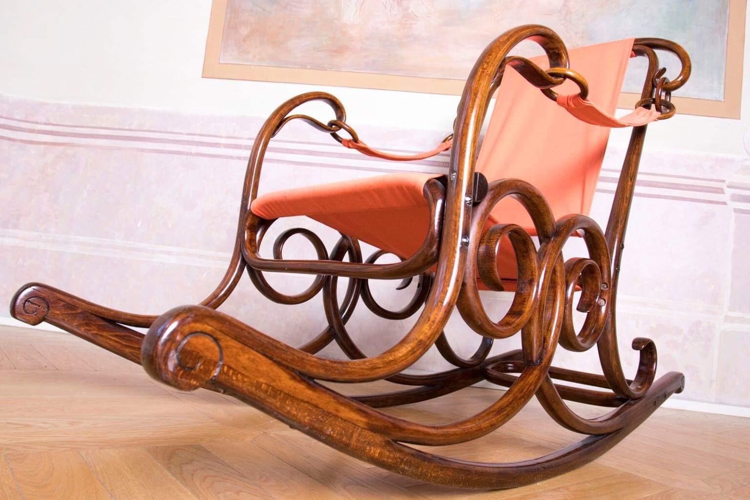 Anodized Wien Thonet Art Nouveau Rocking Chair No.3 For Sale