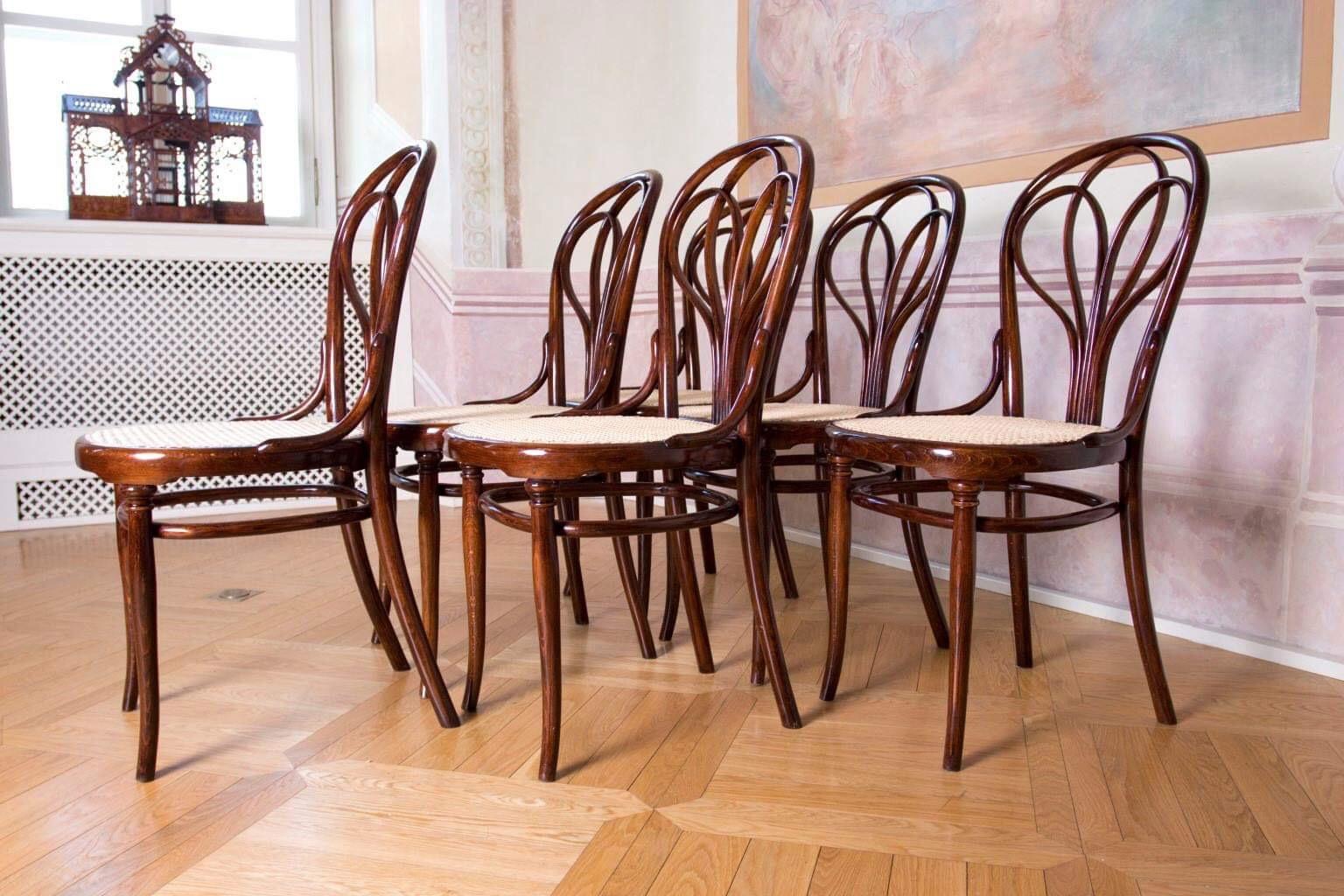 Austrian Wien Thonet Secession Chairs No.25 For Sale