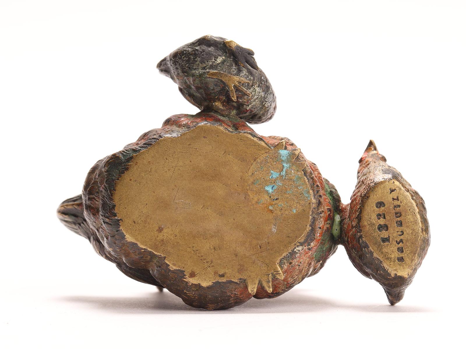 XIXe siècle Bronze Wiener : une poule à cornes, Autriche 1890. en vente
