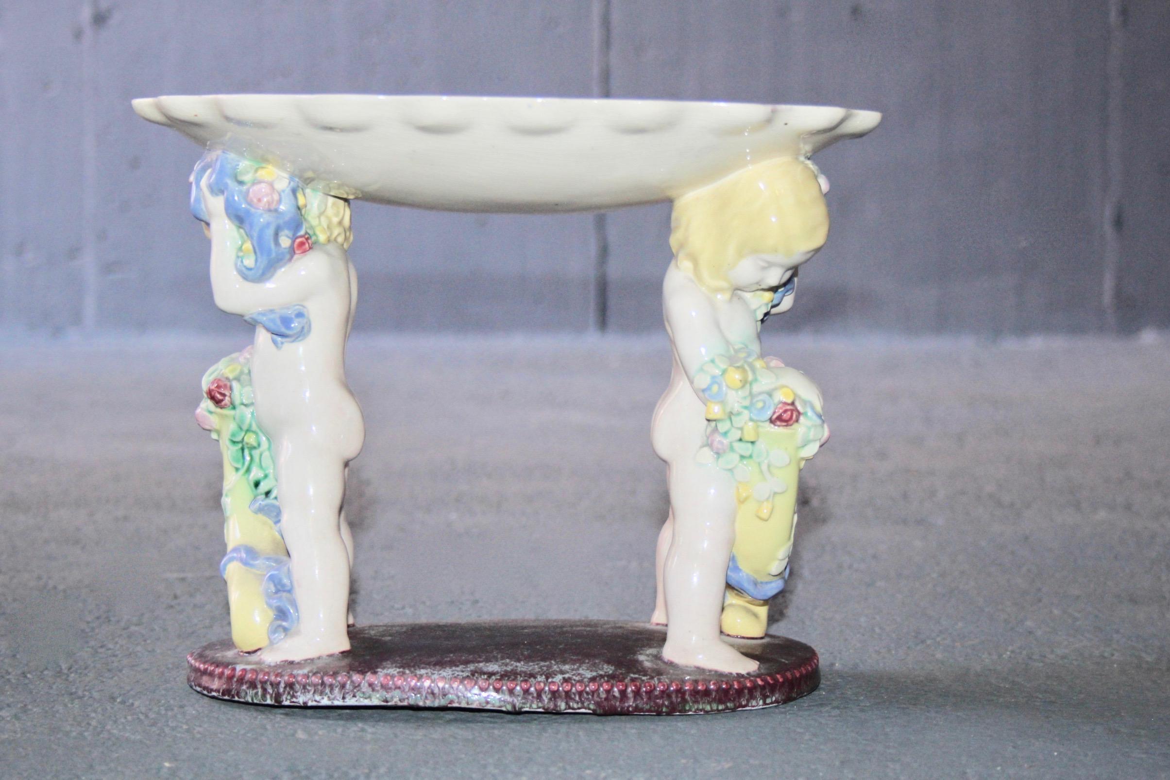 Early 20th Century Wiener Keramik Werkstätte Centerpiece Putti