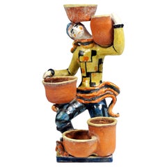 Wiener Werkstaette Expressive Art Ceramics 'Cactus Carrier', by G. Baudisch 1927