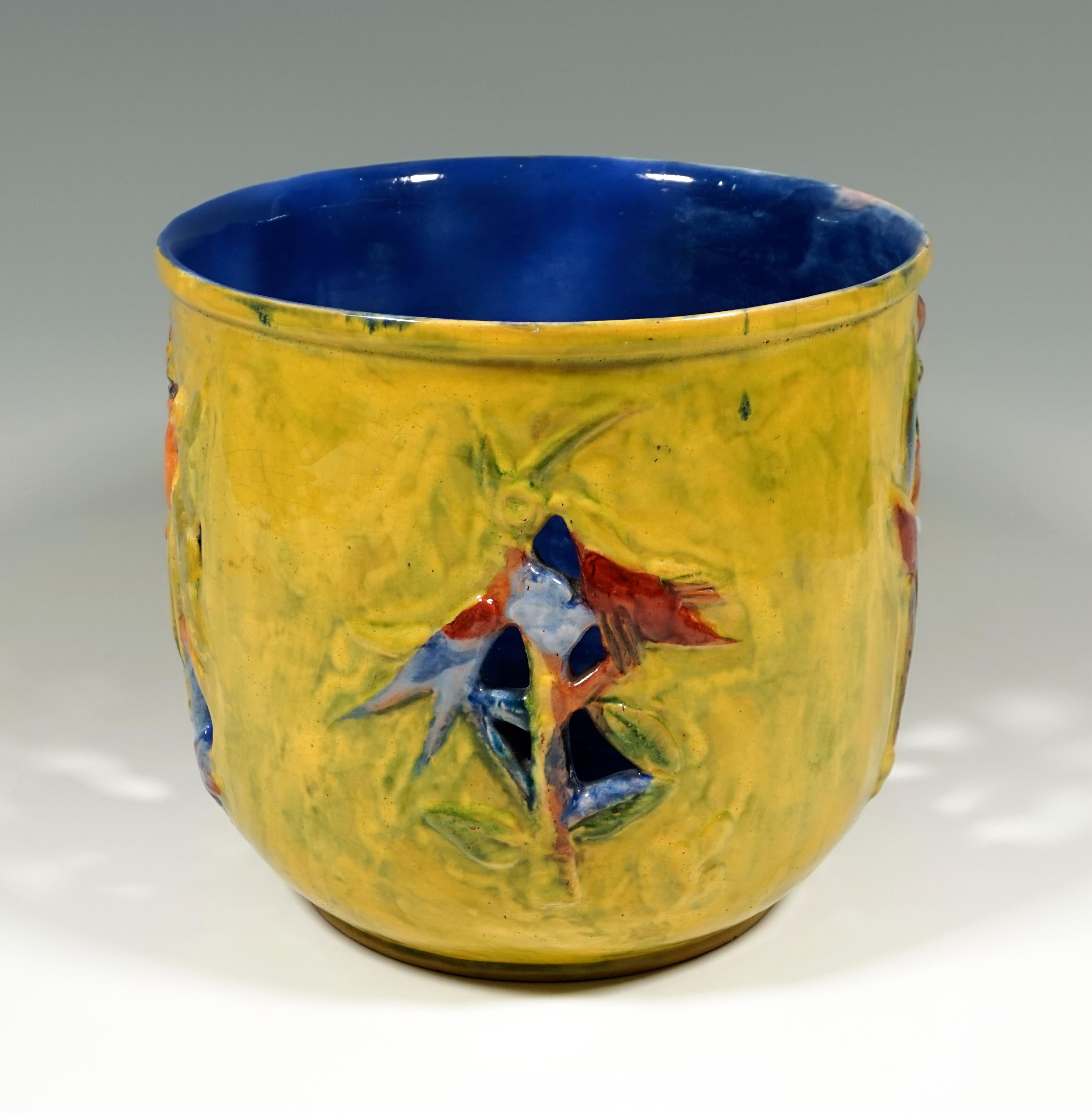 Expressionist Wiener Werkstaette Expressive Ceramic Flower Pot by Susi Singer, 1922-1925