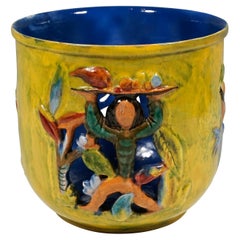 Wiener Werkstaette Expressive Ceramic Flower Pot by Susi Singer, 1922-1925