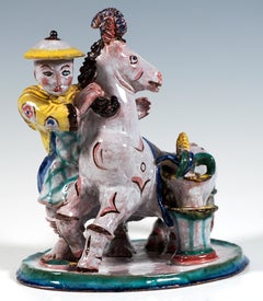 Ceramica espressiva della Wiener Werkstätte, "Cinese con cavallo", di Susi Singer, 1920