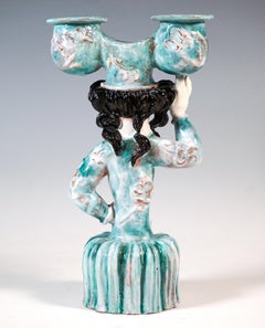 Ceramica espressiva Wiener Werkstaette 'Lampadario femminile', di Susi Singer 1924