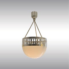 Wiener Werkstaette Pendant / Chandelier Opaline Glass Re Edition