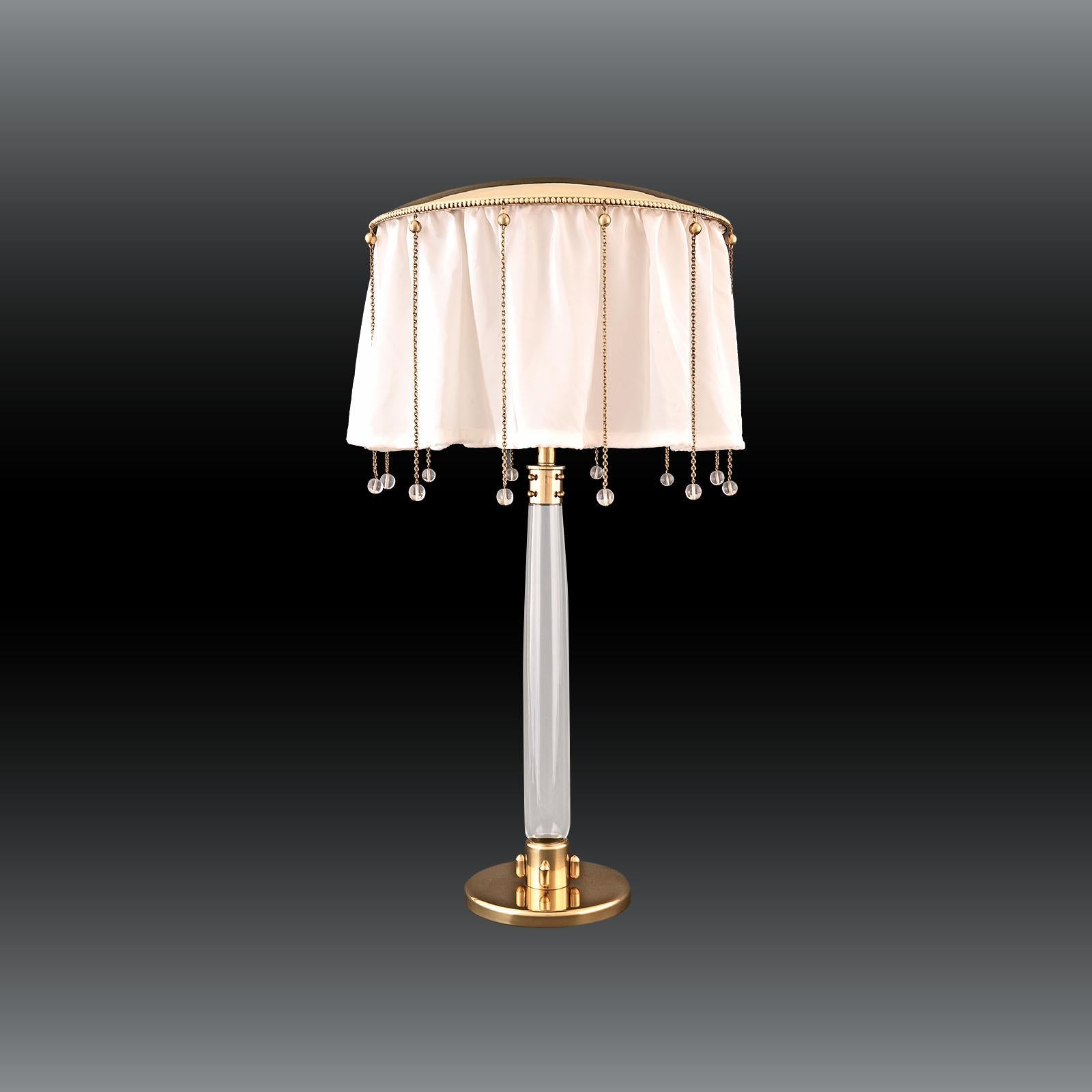 Hand-Crafted Wiener Werkstaette Silk and Glass Desk/Table Lamp, Re-Edition For Sale