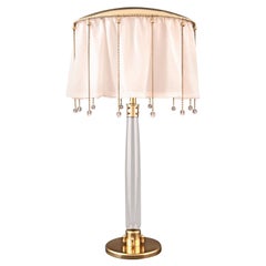 Wiener Werkstaette Silk and Glass Desk/Table Lamp, Re-Edition