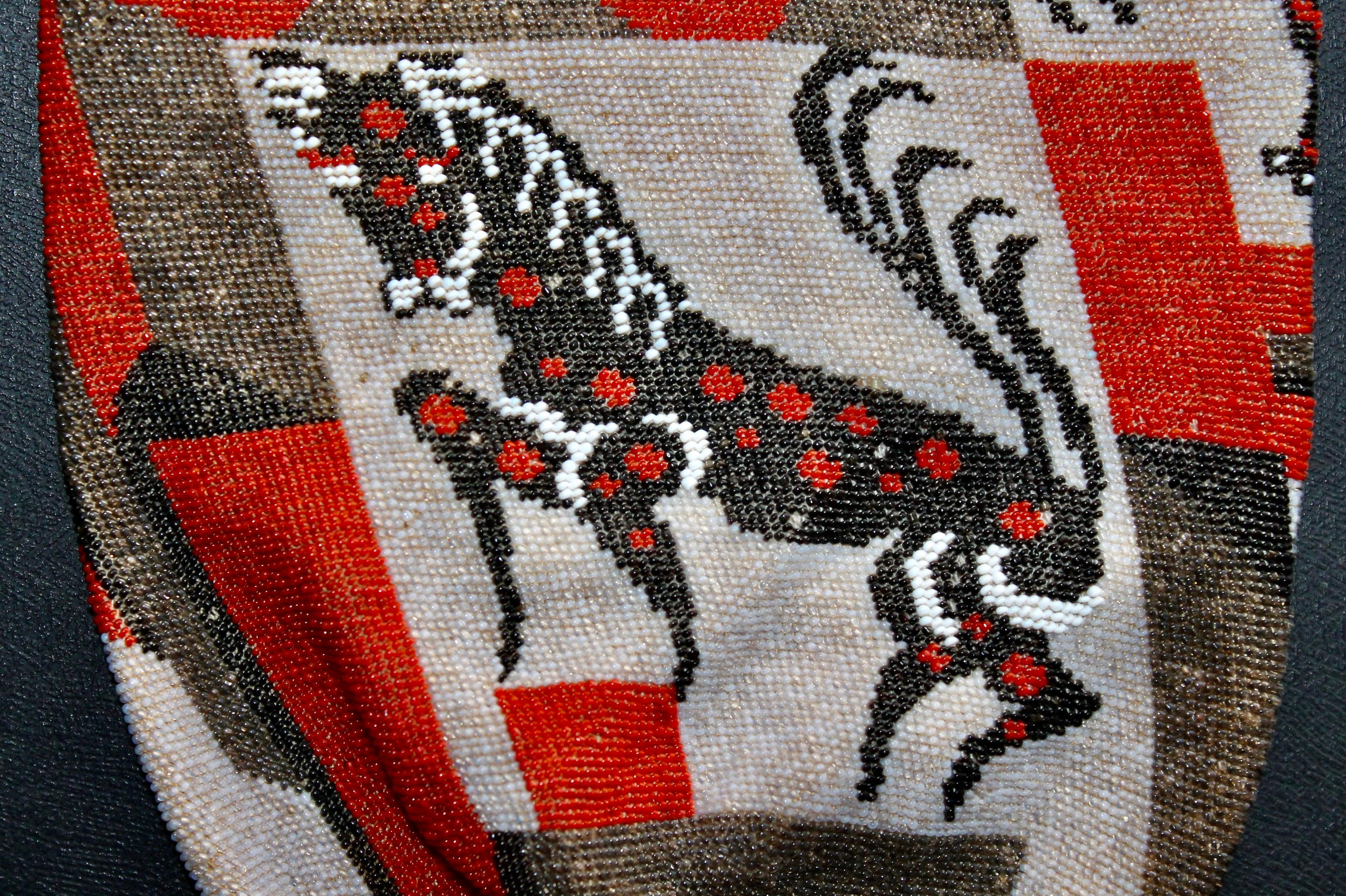 Wiener Werkstatt Beaded Bag Maria Likarz (attributed( In Good Condition For Sale In Sharon, CT
