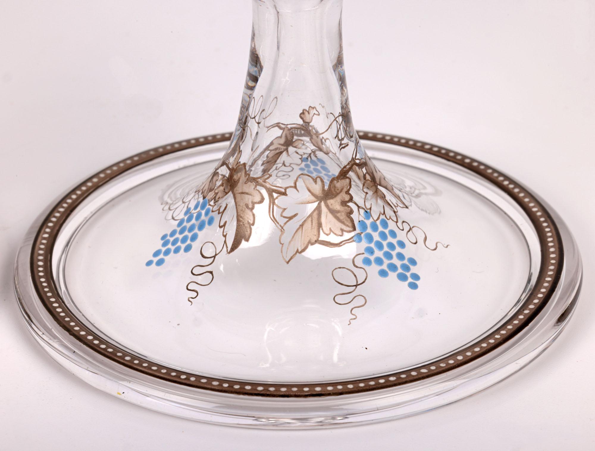 Wiener Werkstatte Attributed Pair Enamelled Glass Goblets For Sale 9