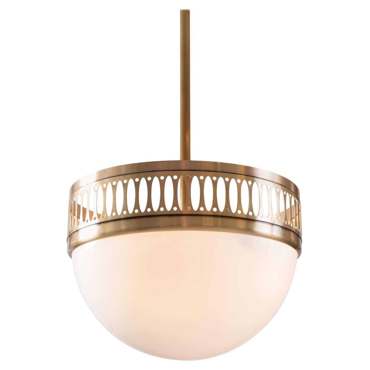 Colgante Wiener Werkstätte de latón y cristal opalino, Edición Re, Hecho a medida