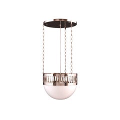 Chandlier Wiener Werkstätte in ottone e vetro opalino, Riedizione