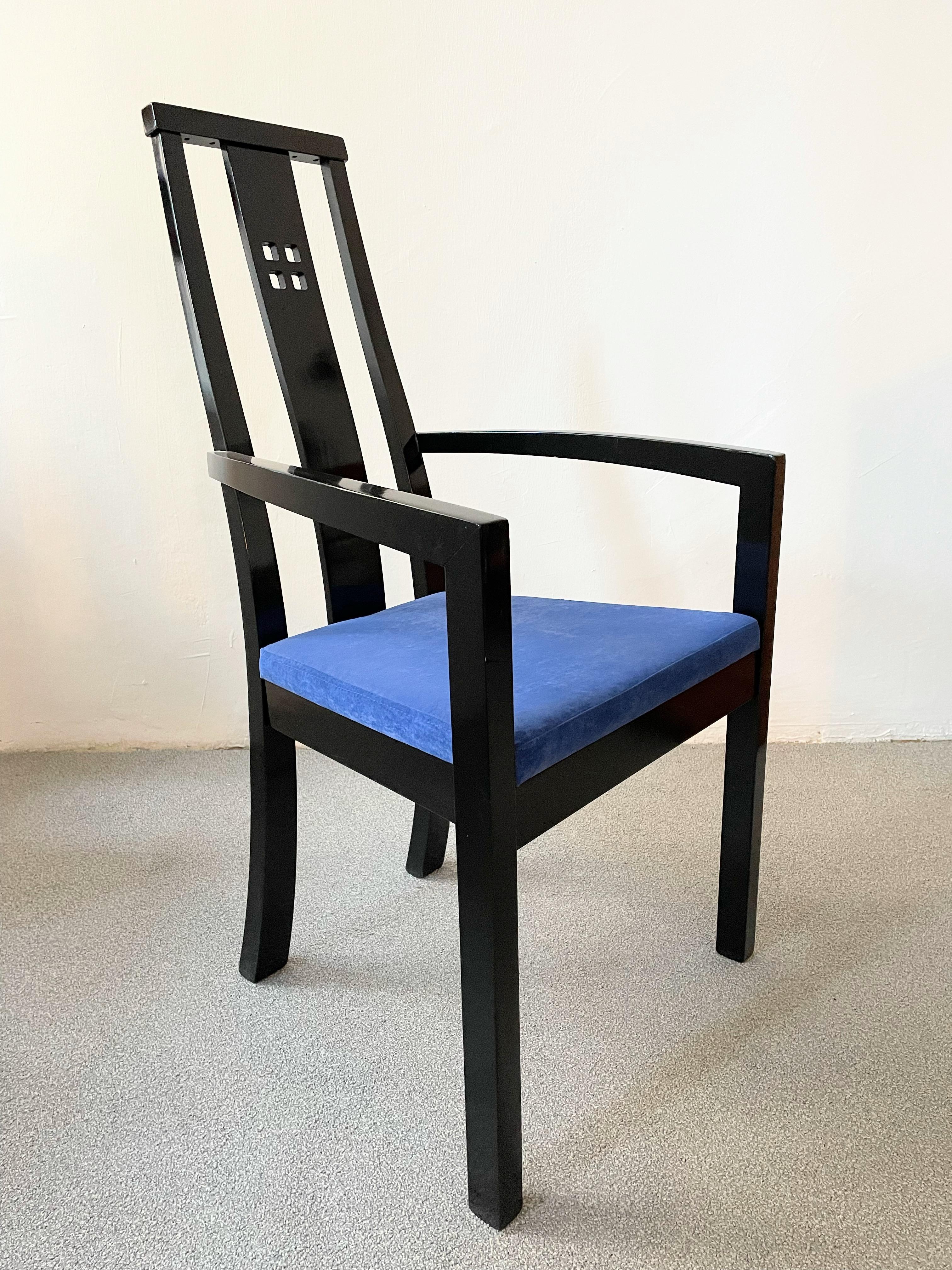 Wiener Werkstatte Josef Hoffmann-Sessel mit hoher Rückenlehne  (Gemalt)