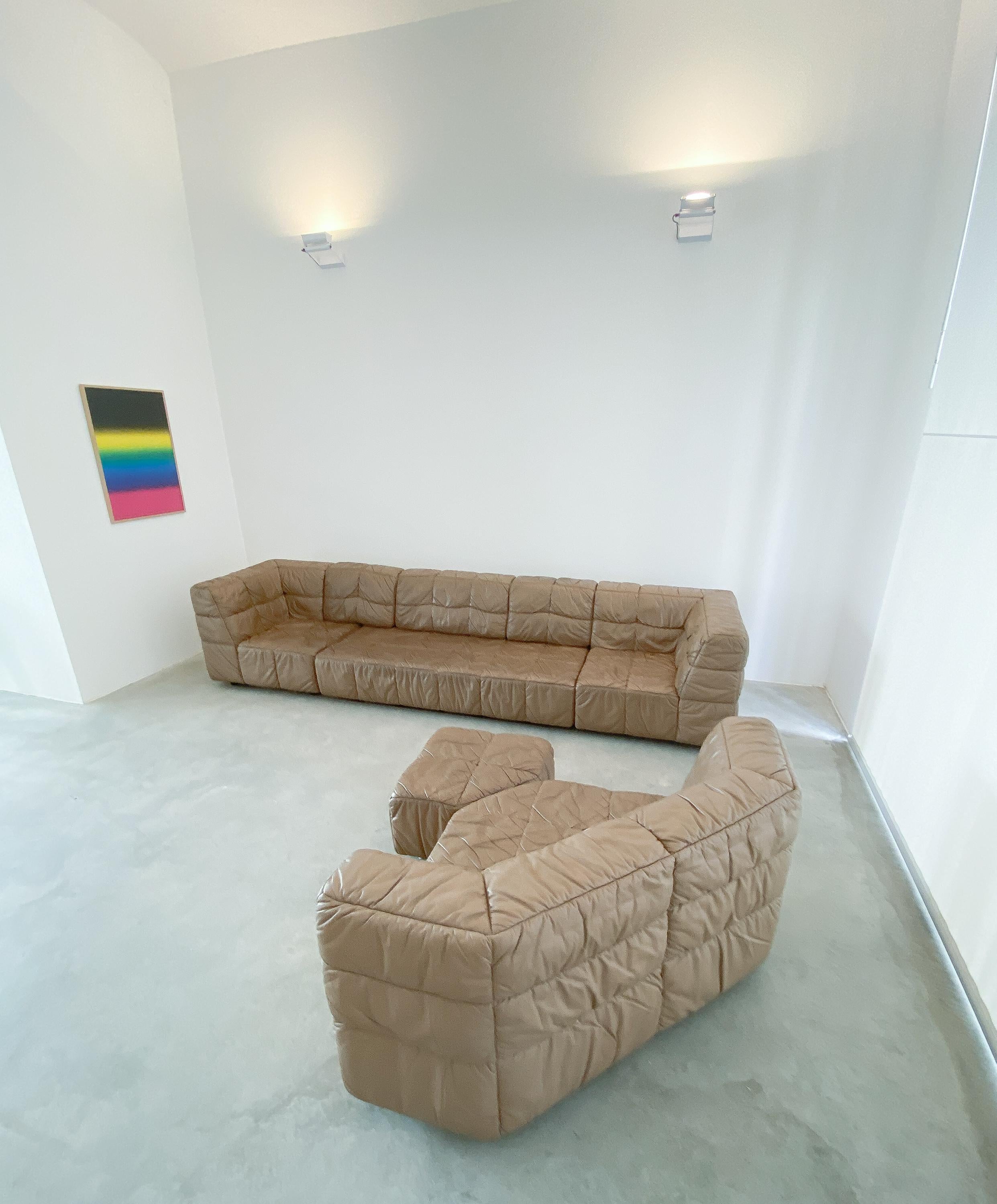 Mid-Century Modern Wiener Werkstätten Castell Hans Hopfer Sectional Sofa Group, Austria, 1972 For Sale