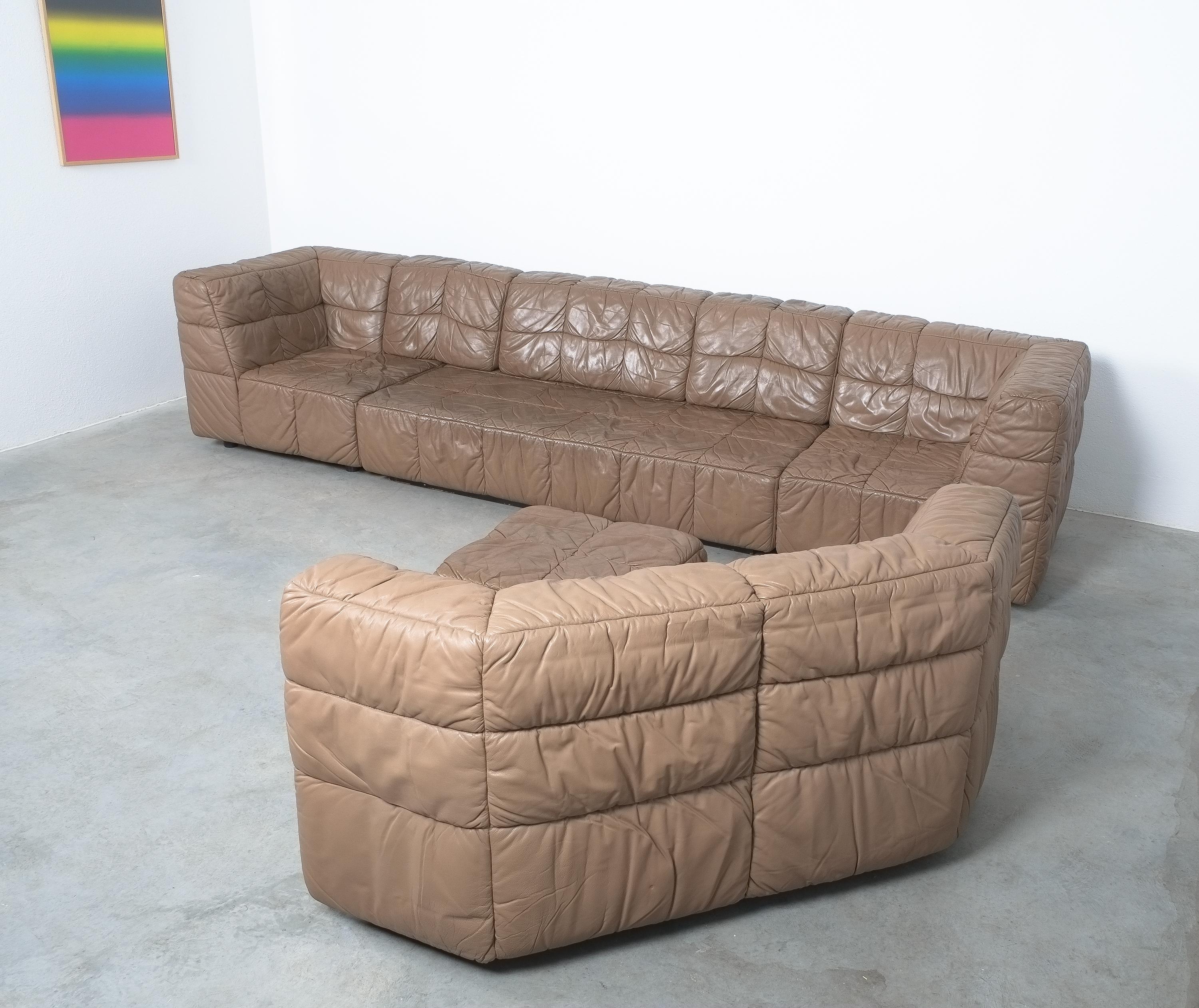 Austrian Wiener Werkstätten Castell Hans Hopfer Sectional Sofa Group, Austria, 1972 For Sale