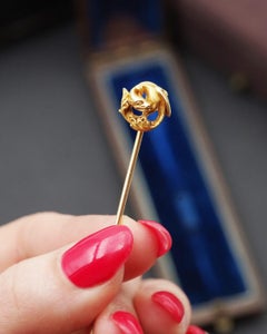 Wiese dragon tie pin in 18k, gothic revival, renaissance revival, Louis Wiese