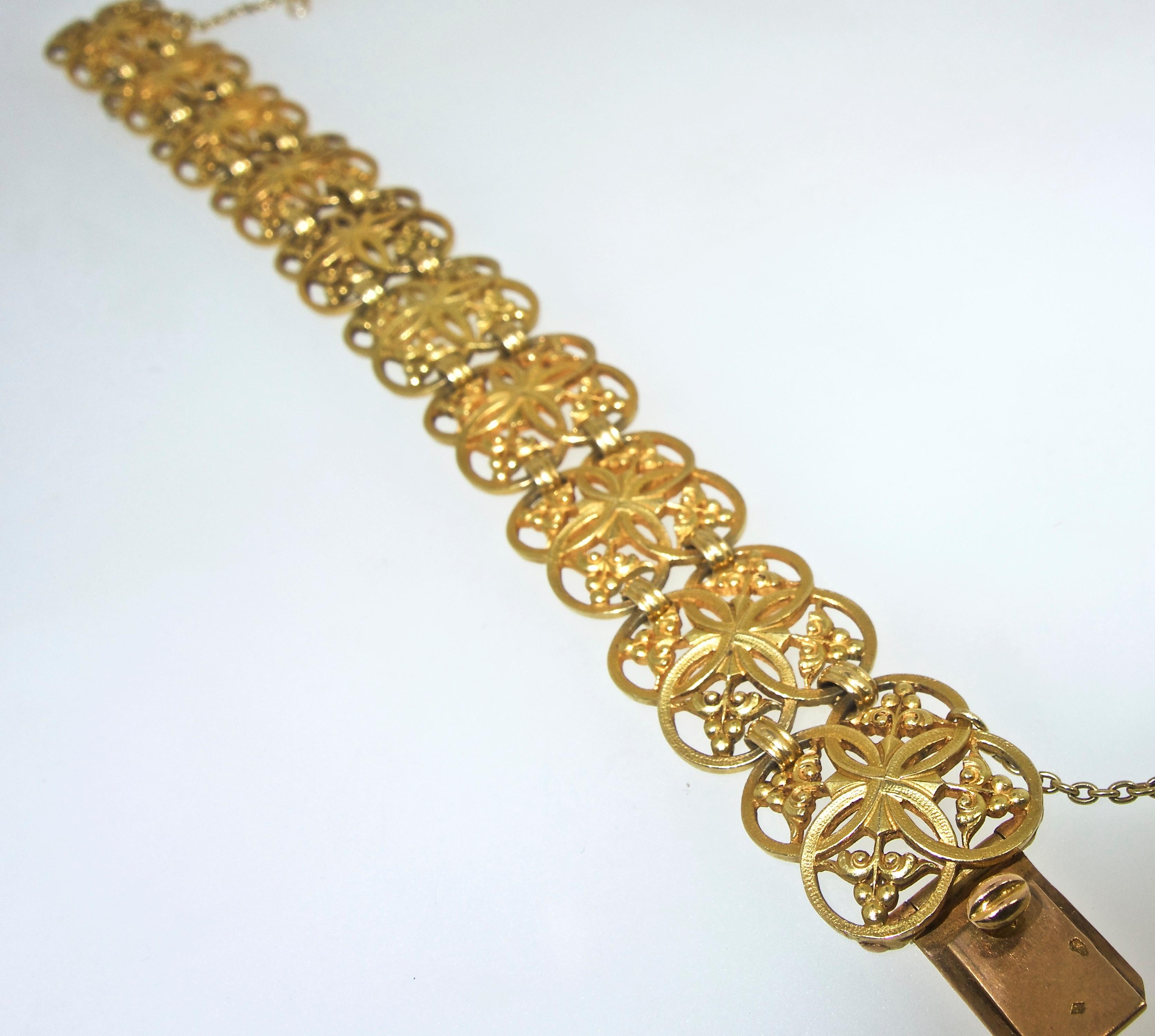 Gothic Revival Wiese French 18 Karat Bracelet, circa 1885