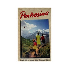 Circa 1960 original Swiss travel poster by Wiesner - Pontresina