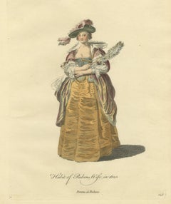 Wife of Rubens in 1620 with a Feather Fan, Jefferys Costume Plate, 1757