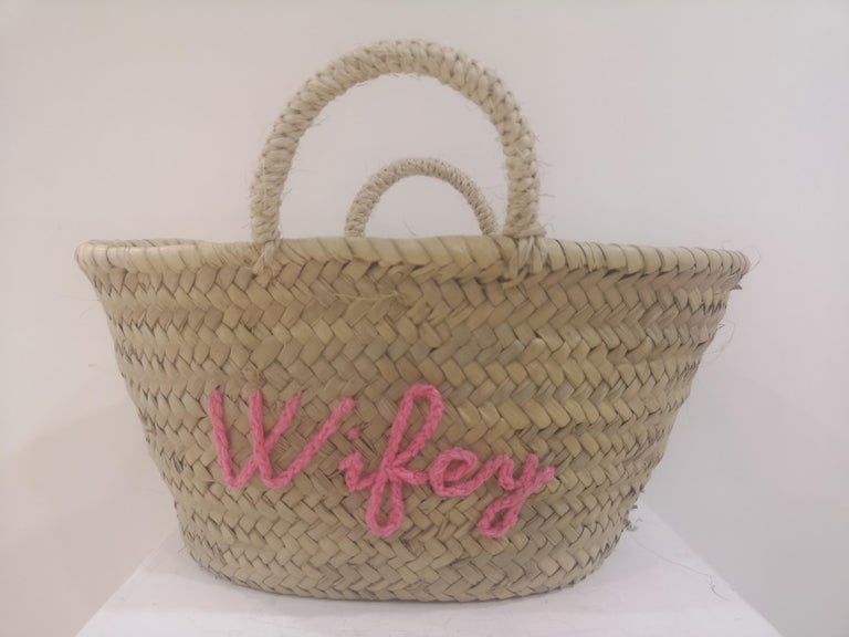 Wifey rafia handbag For Sale at 1stDibs