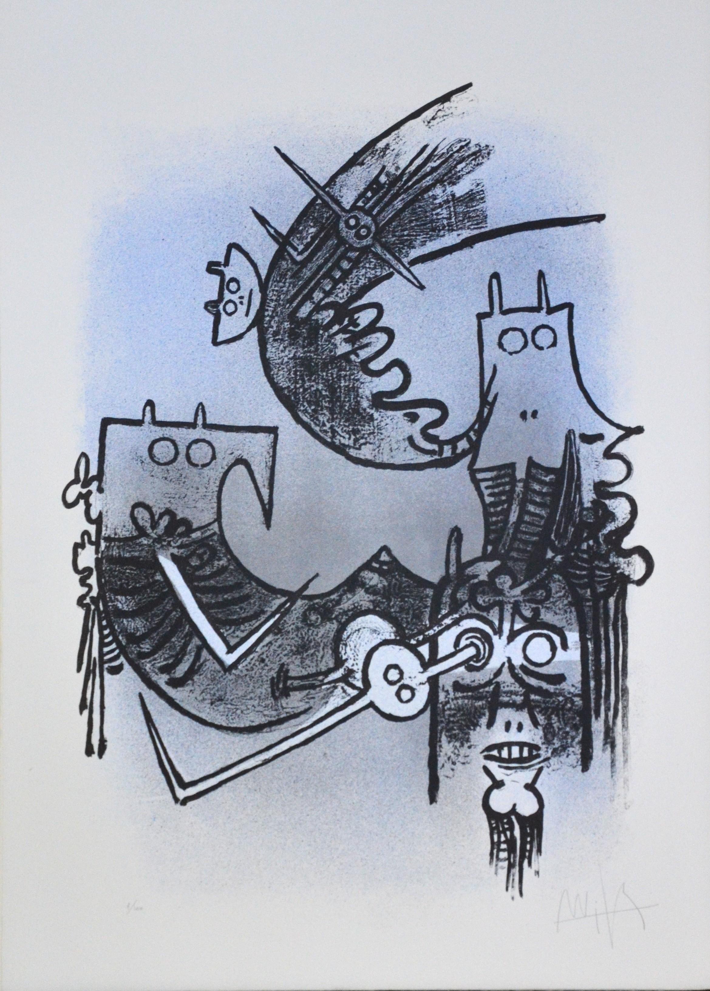 Wifredo Lam, cartella completa di sei litografie, Leu Feu Vert im Angebot 3