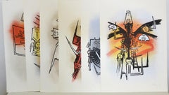 Wifredo Lam, cartella completa di sei litografie, Leu Feu Vert