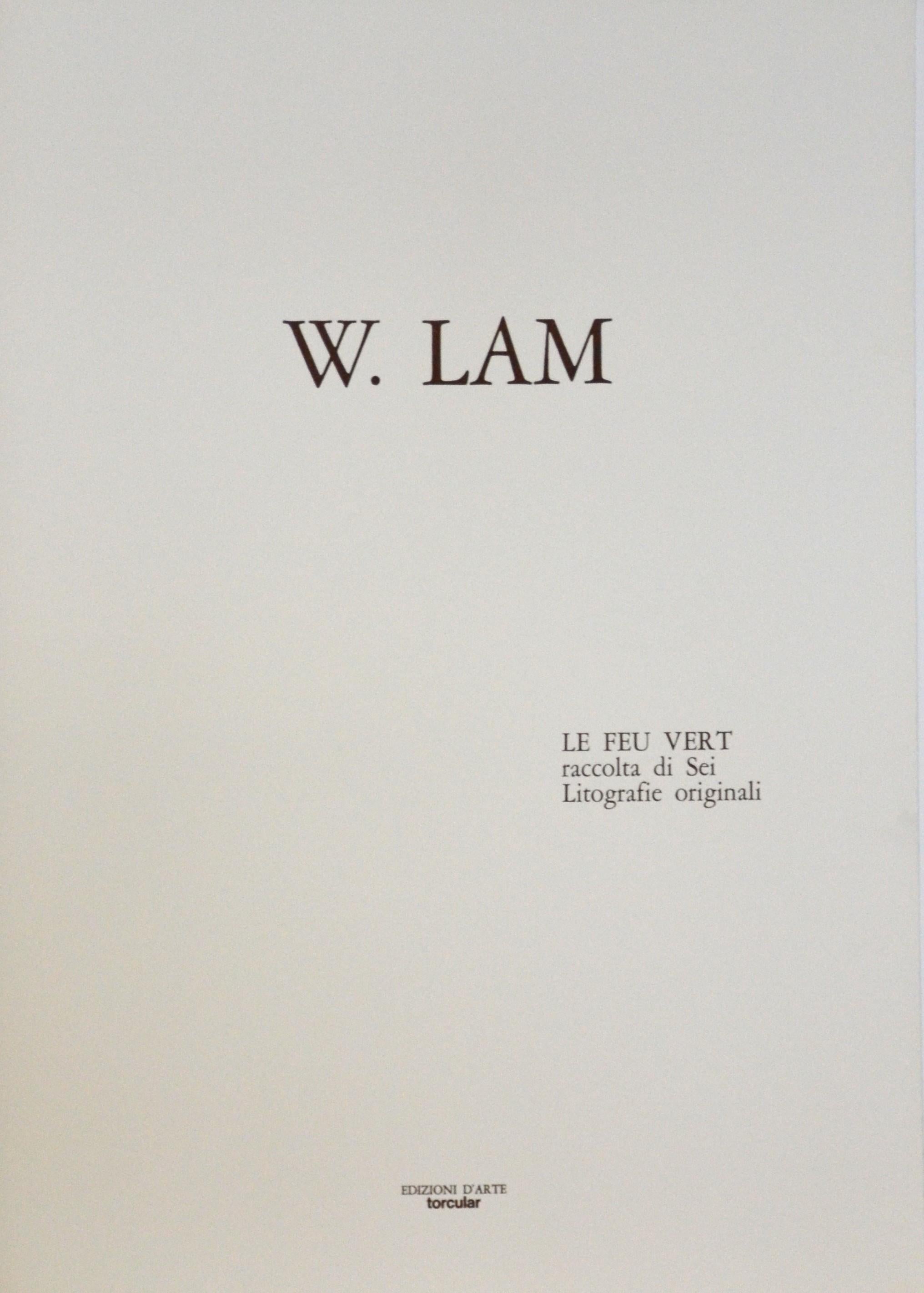 Wifredo Lam, cartella completa di sei litografie, Leu Feu Vert (Italian) im Angebot
